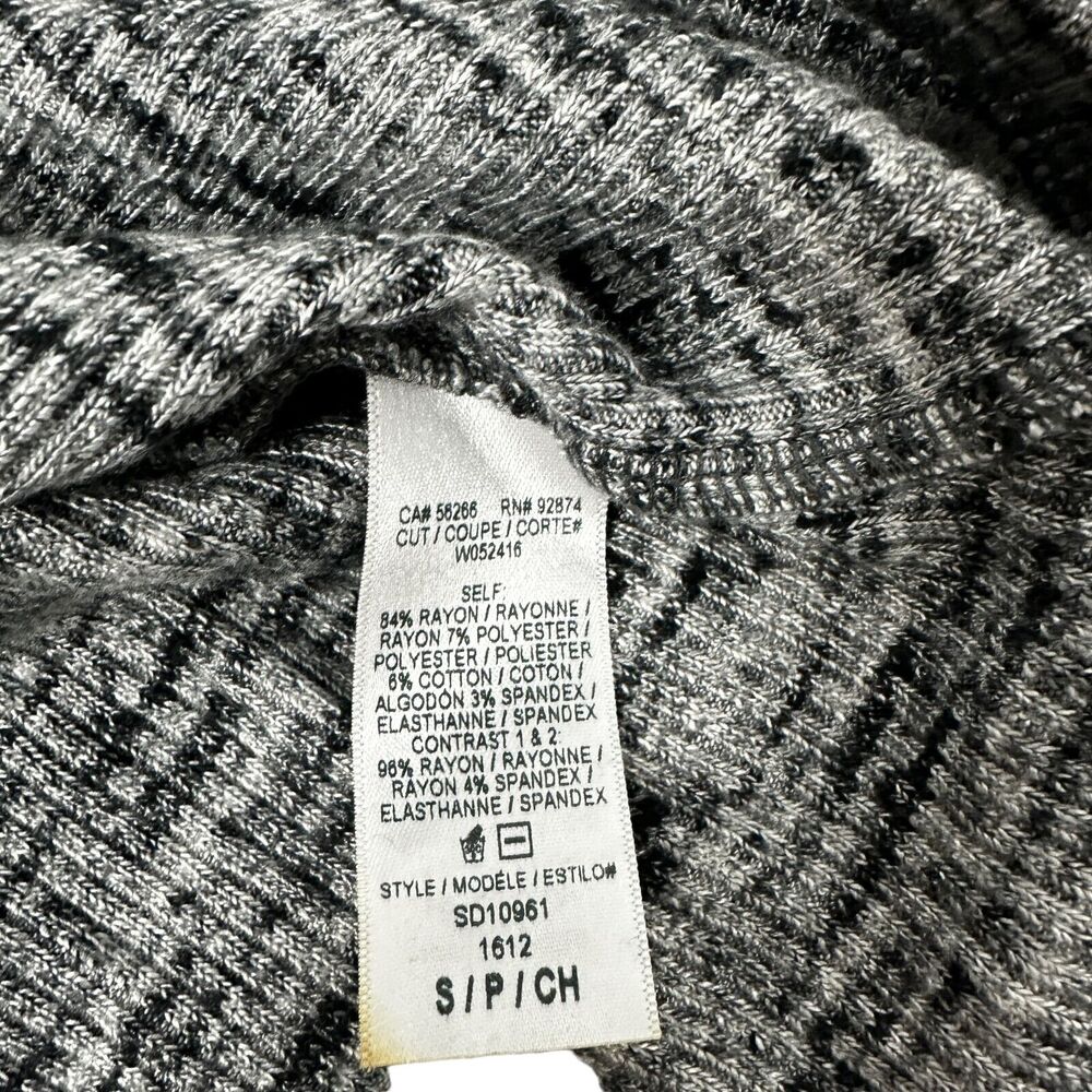 Splendid Womens Textured Knit Dress Gray Grey Long Sleeve V-Neck Size Small - Picture 6 of 11